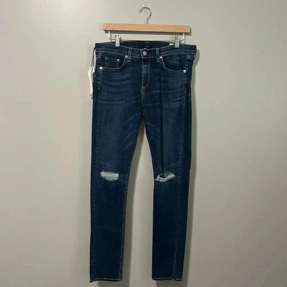 Rag & Bone High Rise Distressed Skinny Jeans - Picture 3 of 17